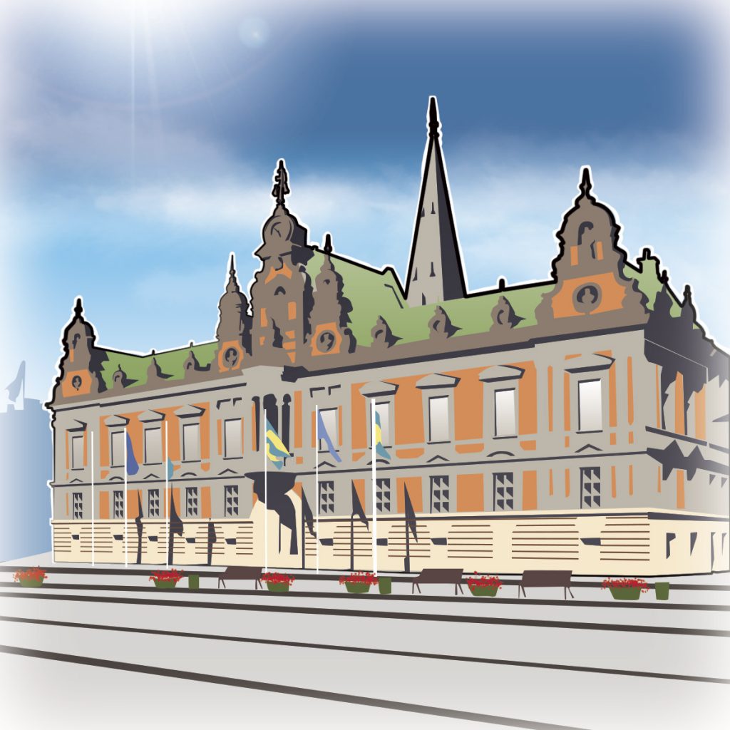 illustrations gameboard europe Malmo - Rathaus