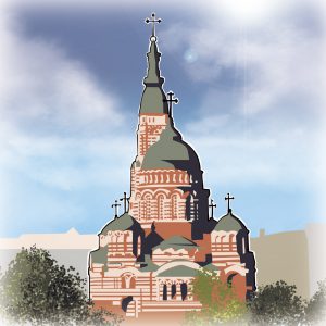 illustrations gameboard europe Charkov - Blogoslavienska Cathedral