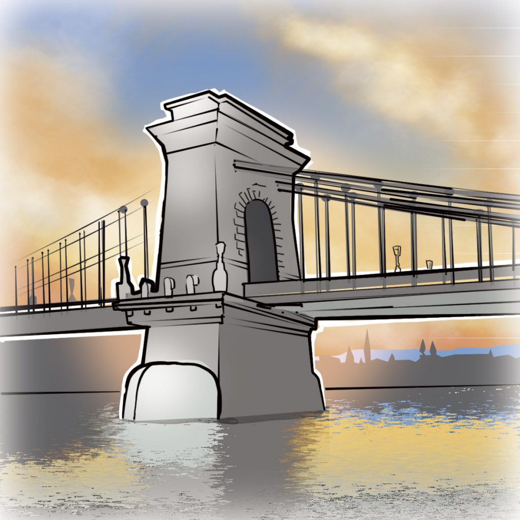 illustrations gameboard europe Budapest - Bridge