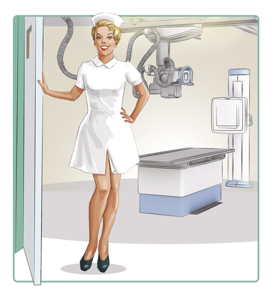 Pin-up medicine nurse illustration