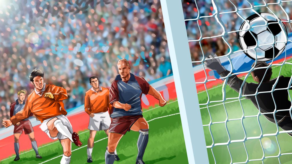 soccer game emotions illustration, 'Famous matches - illustrations for web game