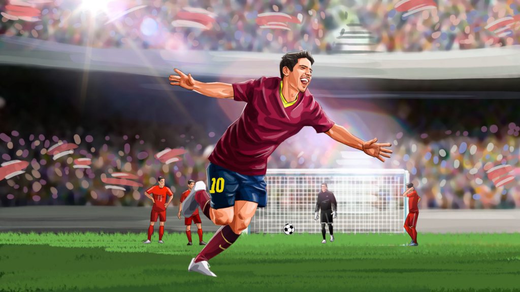 Soccer happy illustration, Famous matches - illustrations for web game