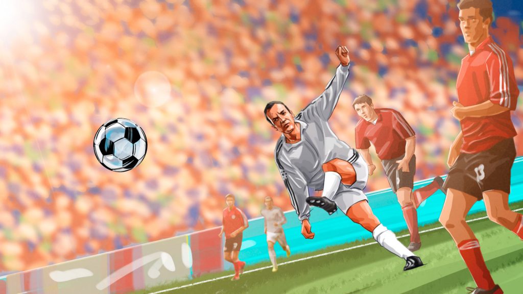 soccer kick master illustration, 'Famous matches - illustrations for web game